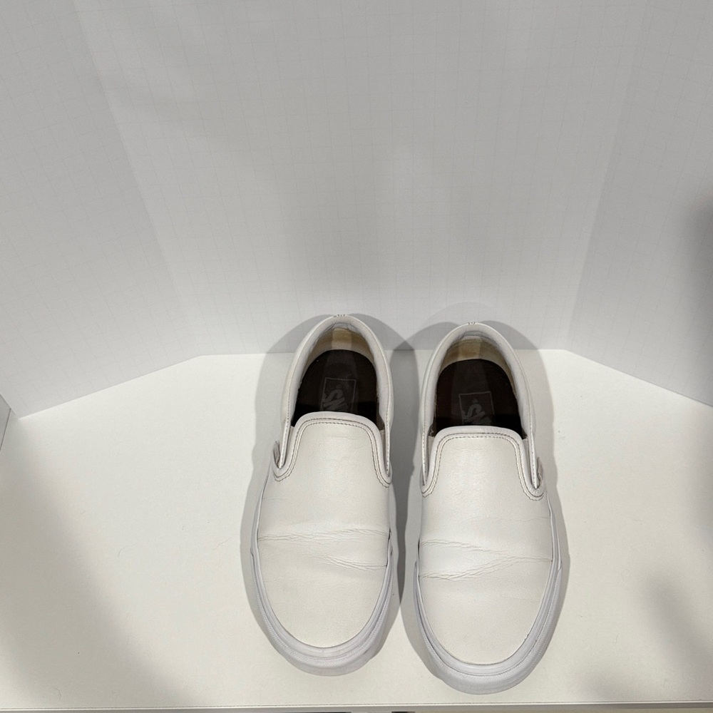 Vans white leather slip on shoes - Picture 5 of 9